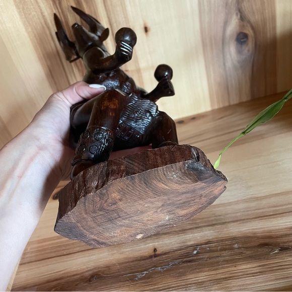 Mid Century Modern Vintage Iron Wood Hand-carved Yaqui Deer Dancer Figure - Picture 13 of 14